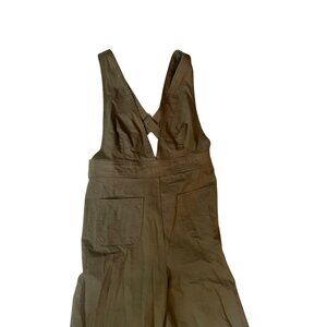 Sincerely Jules Olive Green Overalls Women’s Size L Adjustable Straps Wide Leg
